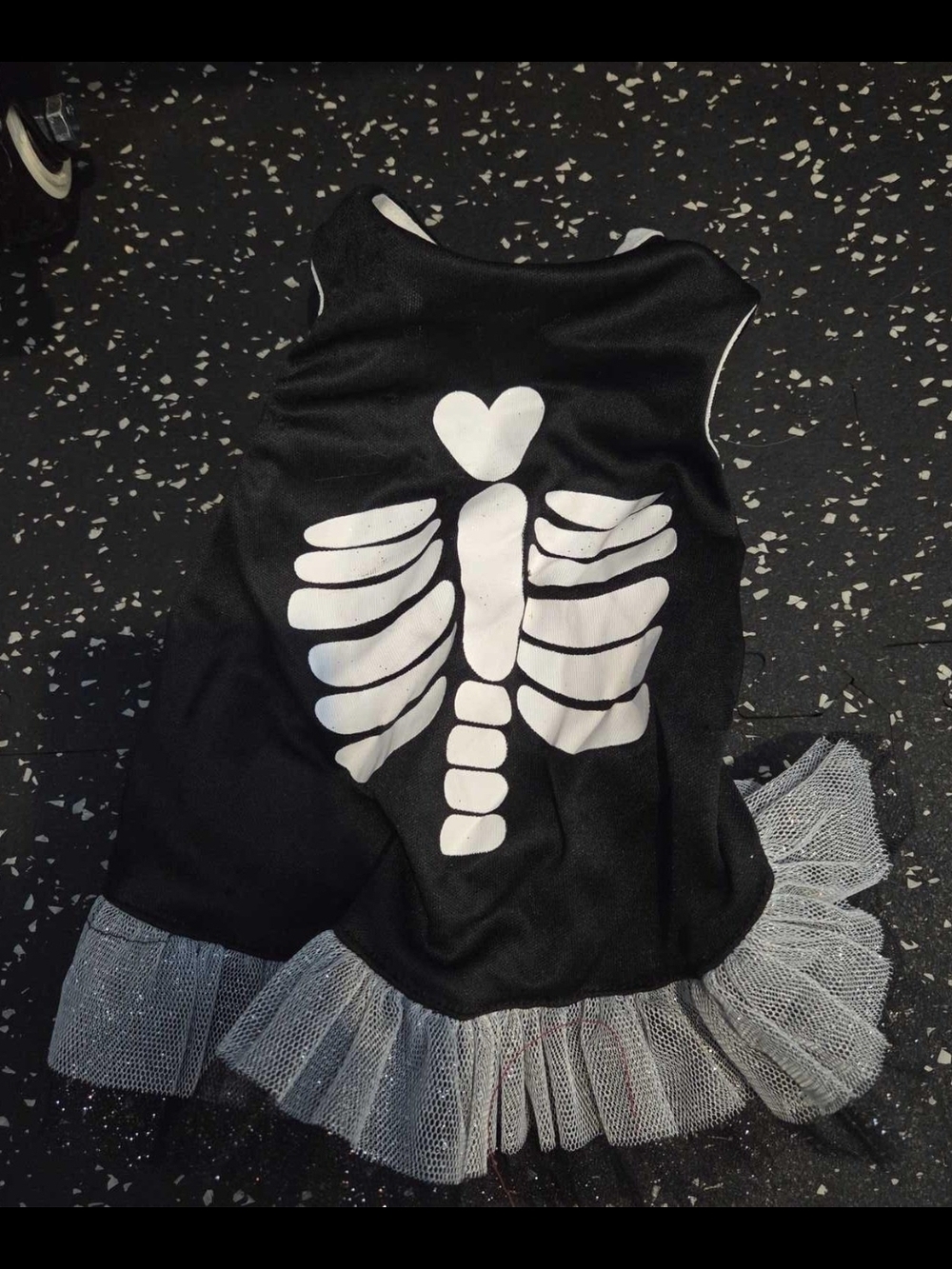 Dog Black Skeleton Tutu Costume